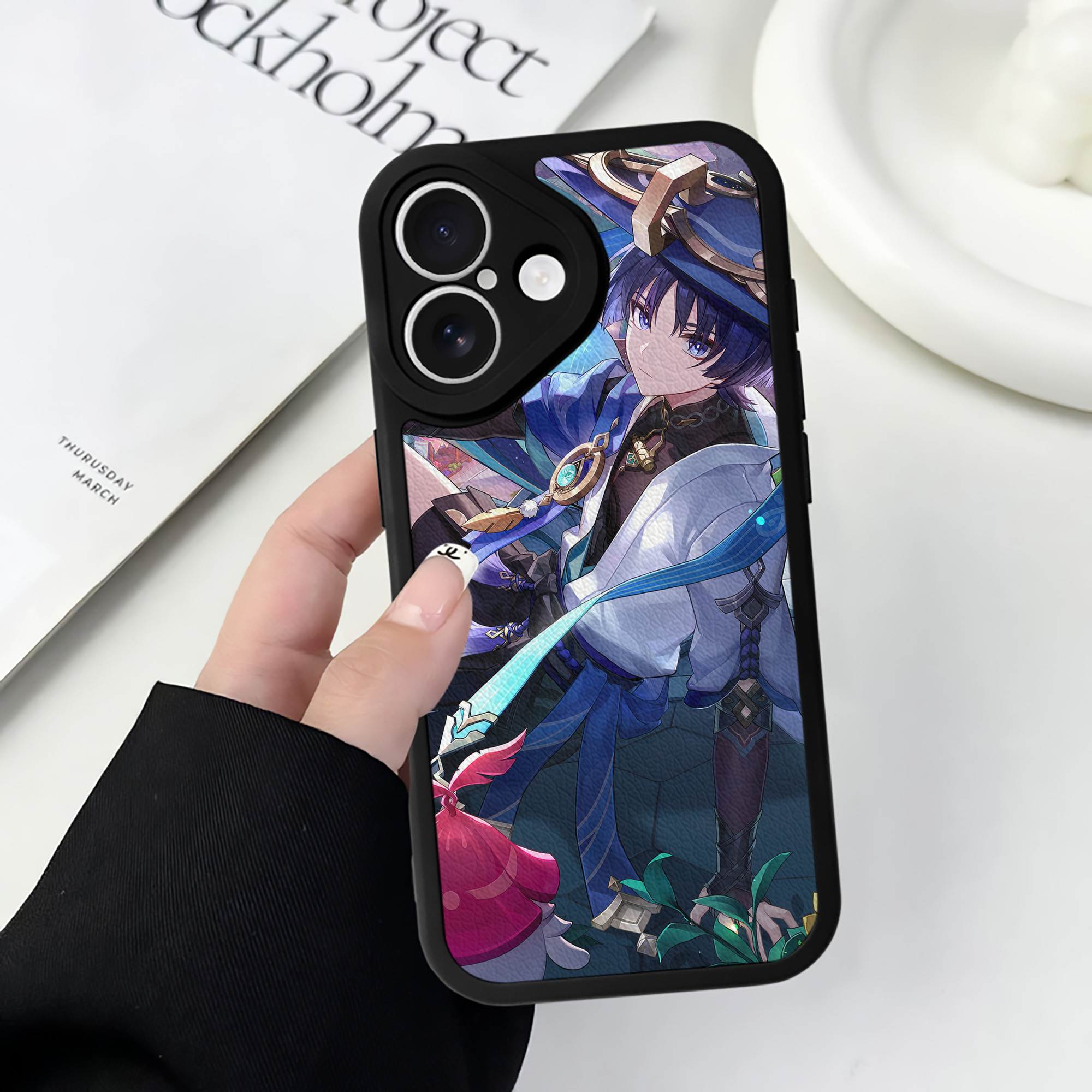 げんし神 genshin 【iPhone 16シリーズ対応】シリコンスマホケース（レザー調） 材質：シリコン